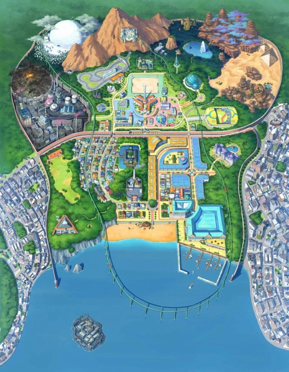 La mappa della Academy City La mappa della Academy City
